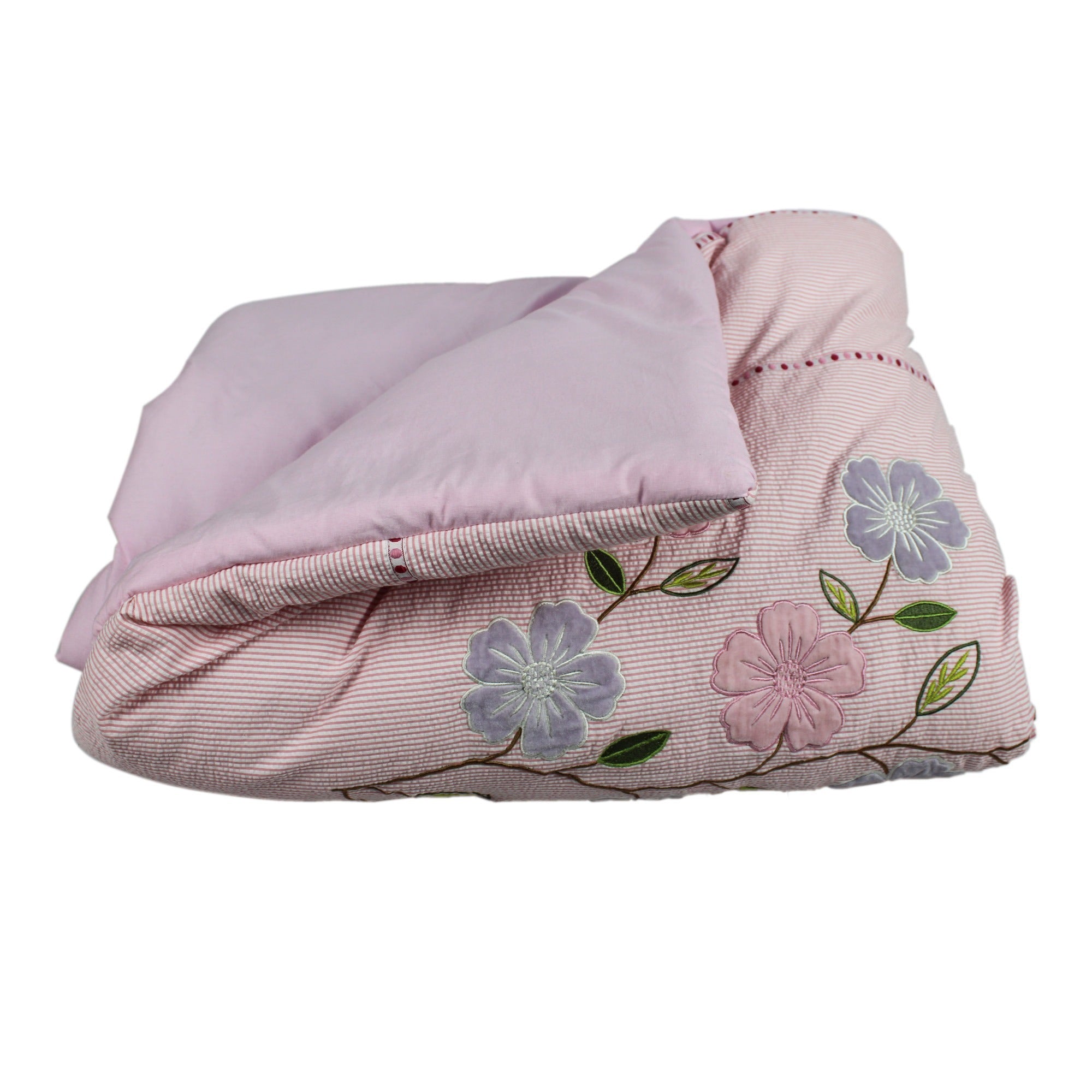 Floral Quilt with 2 Soft Pillows